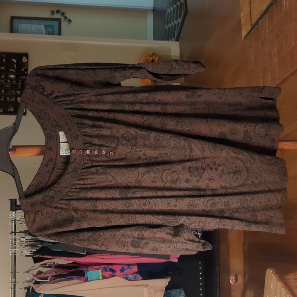38. JMS 3/4 Sleeve Brown Top 18/20